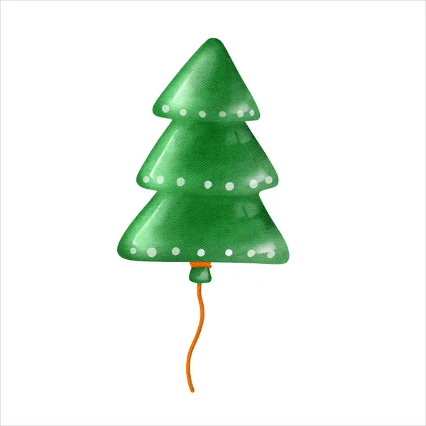 Acuarela Árbol Navidad Globo Lujo Vector — Archivo Imágenes Vectoriales