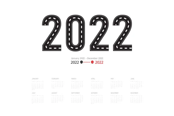 2022 Calendar Roadmap Planner Template Design — Vector de stock