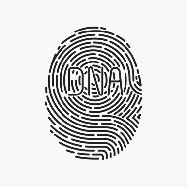 Parmak izi DNA vektör çizimi kavramı.