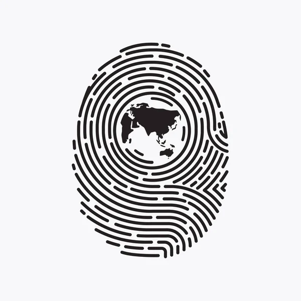 Concept World Fingerprint Dna Vector Illustration — Wektor stockowy