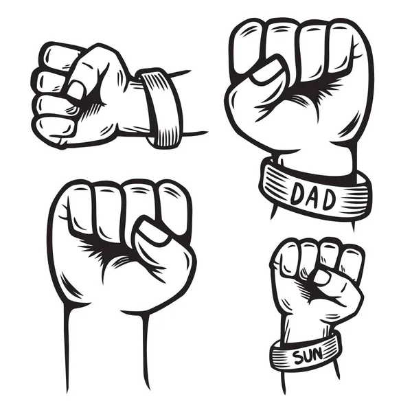Papa Und Sohn Fist Bump Happy Vatertagsfamilie Linie Doodle Art — Stockvektor