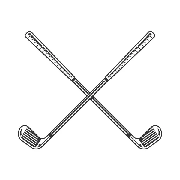 Schwarze Golfschläger Silhouette Golf Club Line Art Logos Oder Symbole — Stockvektor
