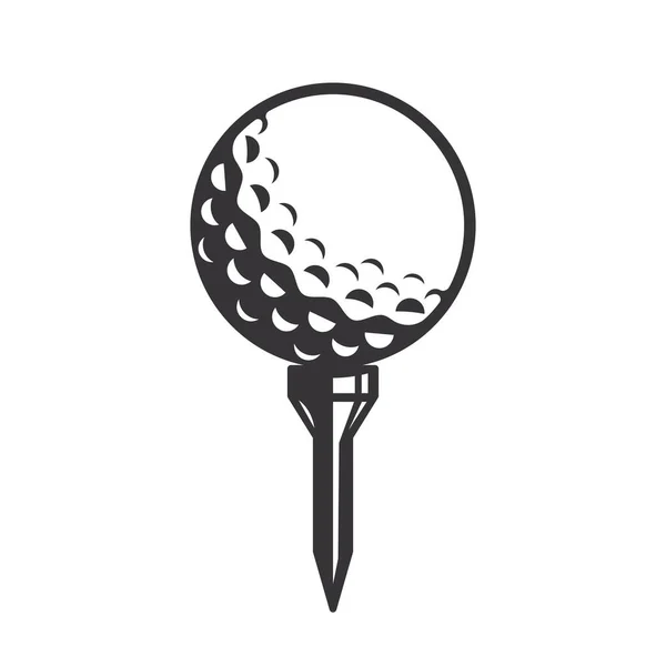 Svart Golfboll Siluett Golf Boll Linje Konst Logotyper Eller Ikoner — Stock vektor