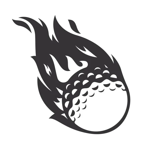 Silueta Loga Hot Golf Fire Golfový Klub Grafický Design Loga — Stockový vektor