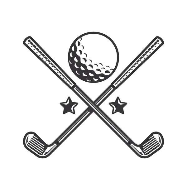 Silueta Palo Golf Negro Golf Club Gráfico Logotipos Línea Arte — Vector de stock