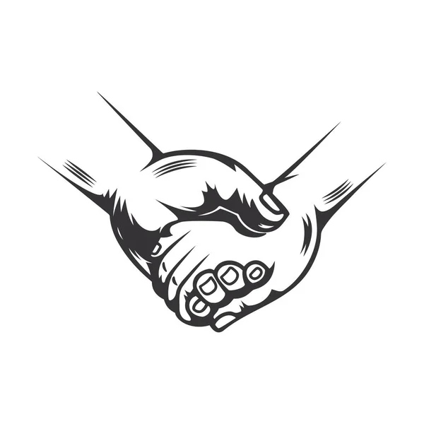 Силуэт Линии Дружбы Рука Держит Помощь Надежду Векторная Иллюстрация Линейного — стоковый вектор