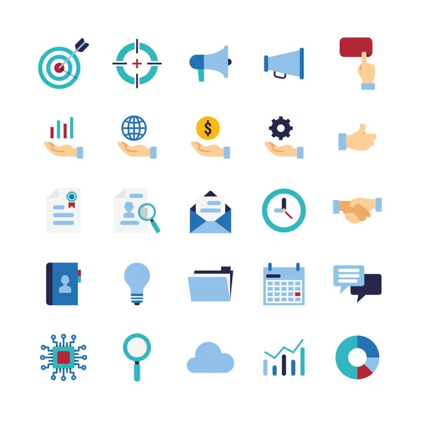 Business Finance Flat Color Icons Set Office Element Icon Collection — 图库矢量图片