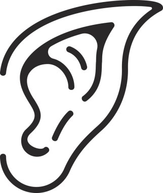 Elf Ear Icon. vector illustration.