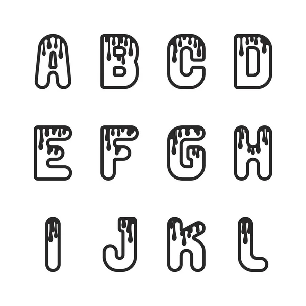 Halloween Font Typography Alphabet Drip Blood Horror Illustration Design Type — Stock Vector