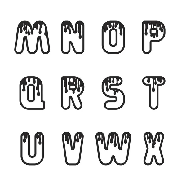 Halloween Font Typography Alphabet Drip Blood Horror Illustration Design Type — Stock vektor