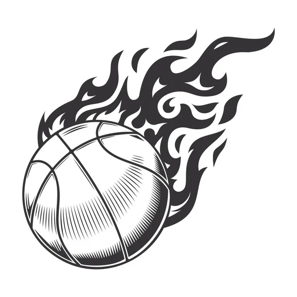 Hot Basketball Fire Logo Silhouette Basketball Club Graphic Design Logos — Vetor de Stock