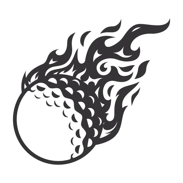 Silueta Loga Hot Golf Fire Golfový Klub Grafický Design Loga — Stockový vektor