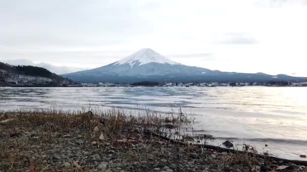 Fuji Berg Het Kawaguchi Meer Japan — Stockvideo