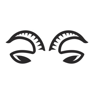 Beyaz arka planda keçi boynuzu kulak ikonu. Vektör illüstrasyonu