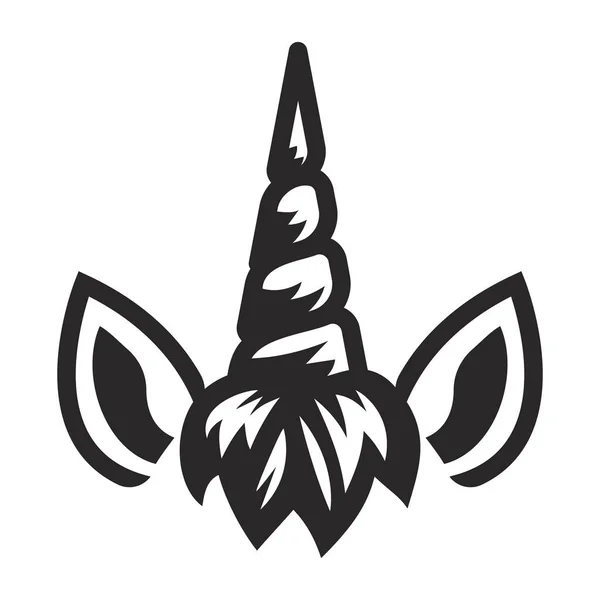 Einhorn Horn Ohrsymbol Auf Weißem Hintergrund Vektorillustration — Stockvektor