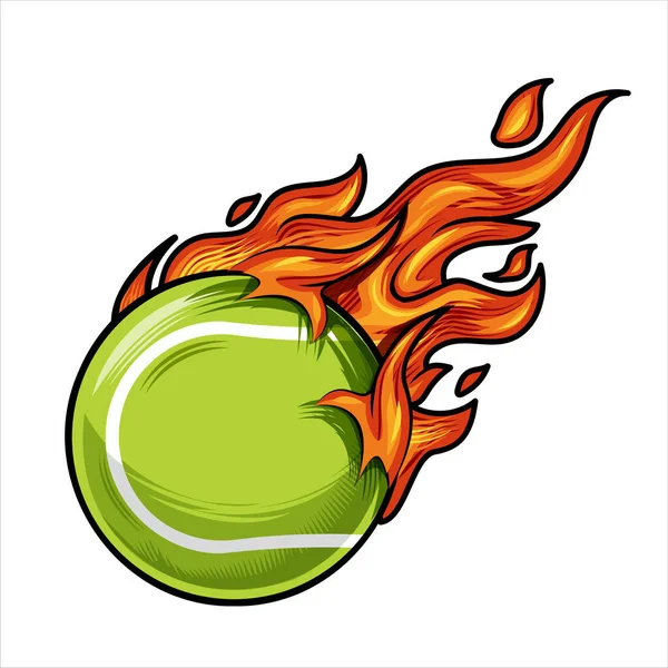 Tenis Fuego Vector Ilustración — Archivo Imágenes Vectoriales