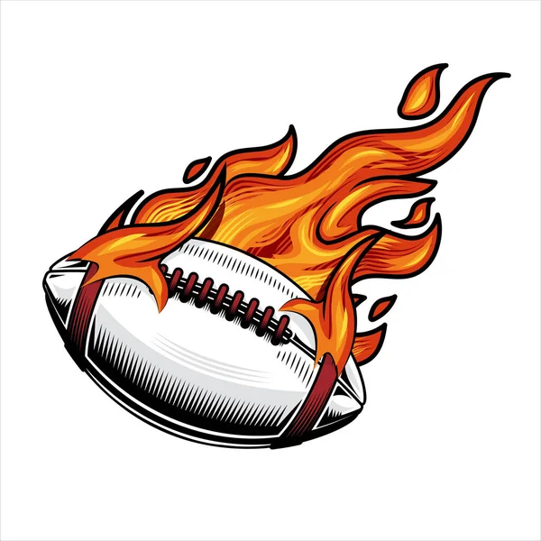 American Football Fire Vector Illustration — Stockvektor