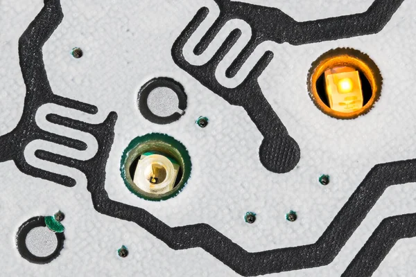 Lit Non Lit Led Diode Small Holes Pcb Detail Dismantled — Foto de Stock