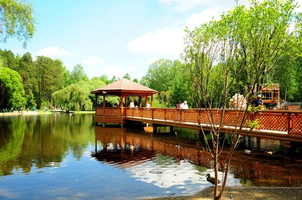 Lake in Novosibirsk zoo — Stock Photo, Image