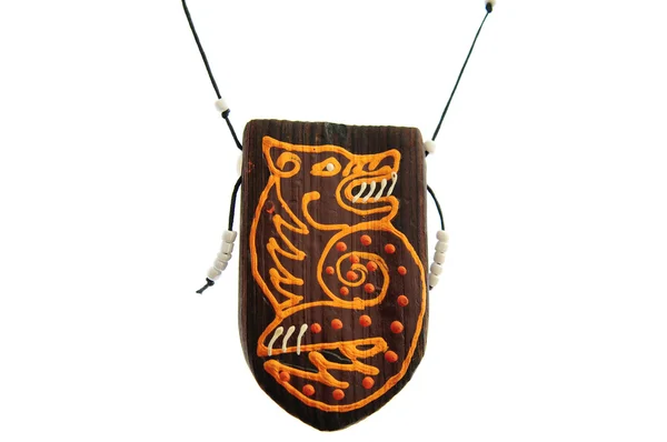Ethnic amulet isolated on white Rechtenvrije Stockafbeeldingen