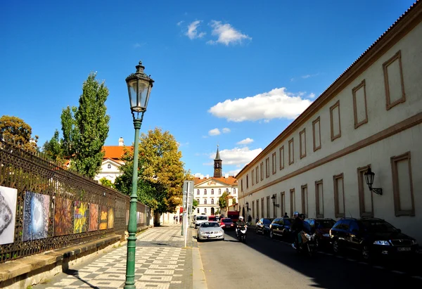 Мальовничий середньовічний районі Праги Ліцензійні Стокові Зображення