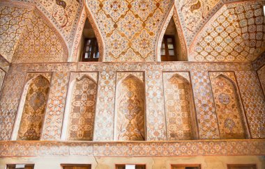 Oriental ornamented wall inside of Ali Qapu Palace, Esfahan clipart