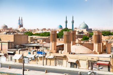 View of ancient city of Yazd, Iran clipart