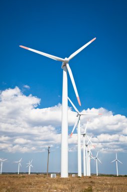 Wind turbines farm clipart