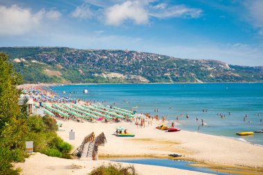 Golden sands beach in Bulgaria. clipart