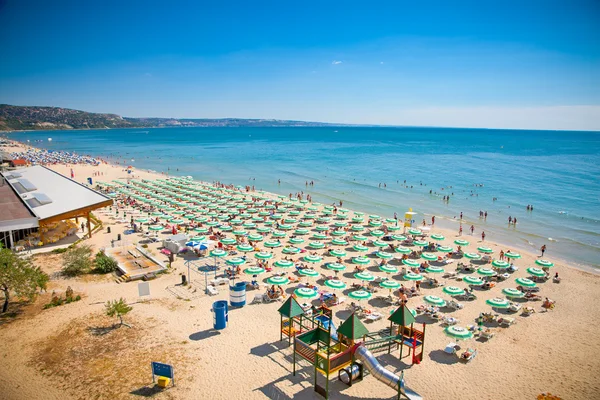 Panoramiczny widok na złote piaski plaży, Bułgaria. — Zdjęcie stockowe