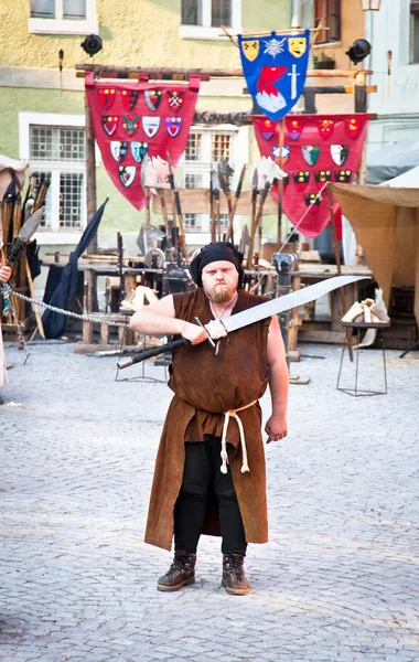 The medieval knight. Sighisoara, Romania — Stock Photo, Image