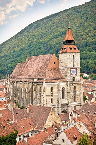 Zwart kerk in brasov, Transsylvanië, Roemenië. — Stockfoto
