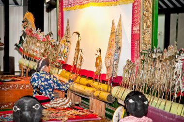 wayang kulit sonobudoyo Müzesi, yogyakarta, Endonezya.