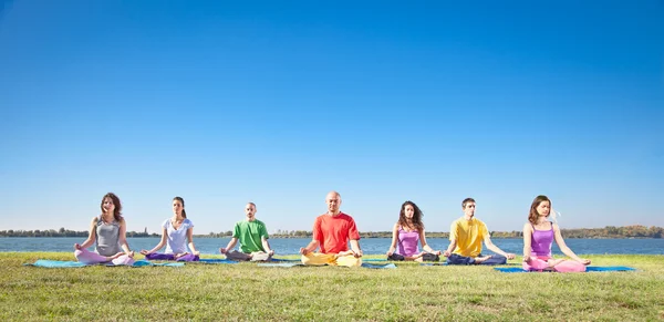 Group of young have meditation — Stock Photo, Image