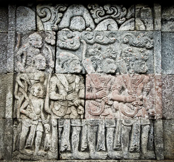 Stenen ambachtelijke in candi penataran tempel in blitar, Oost-java, id — Stockfoto