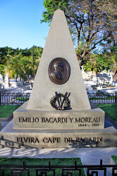 Grave of Emilio Bacardi at cemetery Santa Ifigenia in Santiago d
