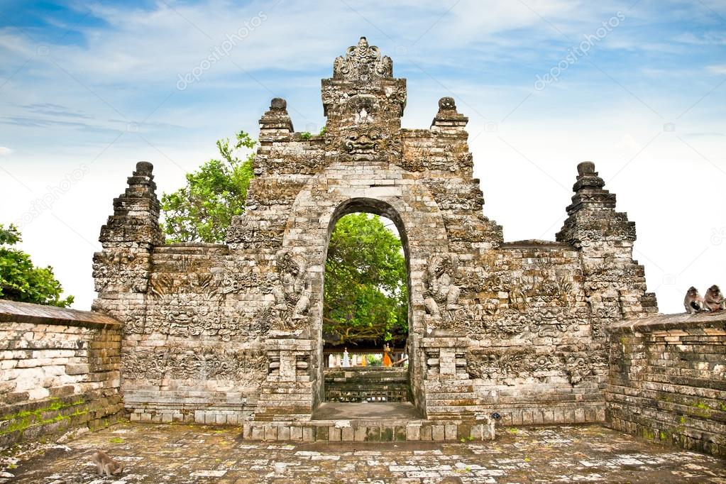 Gate in Pura Luhur Uluwatu temple on Bali