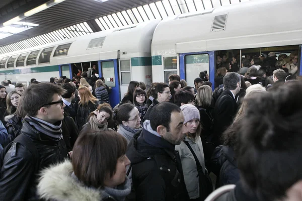 Caos in trein Rechtenvrije Stockafbeeldingen