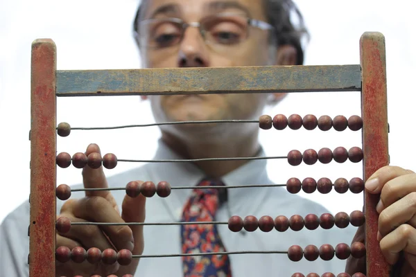 Contabilista com abacus — Fotografia de Stock