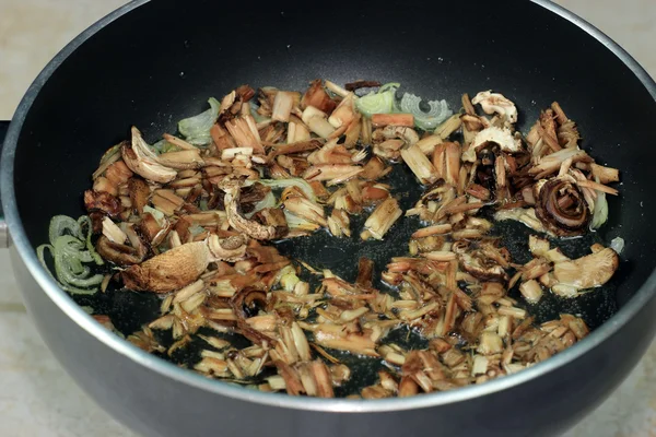 Mushroom cooking — Stock Photo, Image