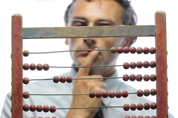 Contabilista com abacus — Fotografia de Stock