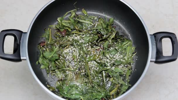 Cooking pot-herbs — Stock Video