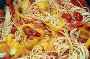 Spaghetti with Yellow peppers