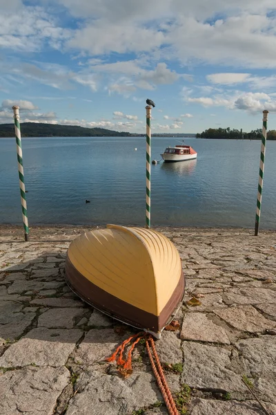 Boats beside Maggiore Lake, Italy — Stock Photo, Image