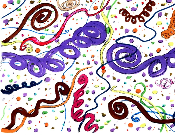 Flerfärgade band och konfetti — Stockfoto
