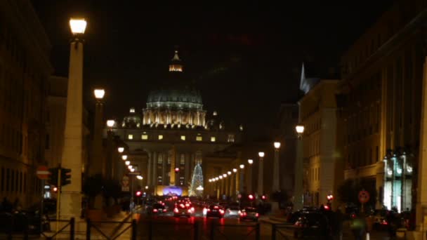 San pietro in de nacht — Stockvideo