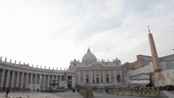 Saint Peter's basilica Roma'daki Vatikan — Stok video