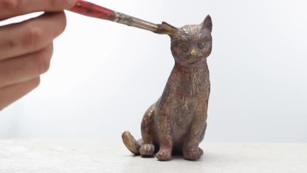 Statuetta gatto — Video Stock