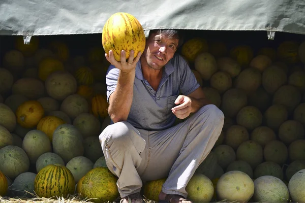 Sprzedający melon — Zdjęcie stockowe