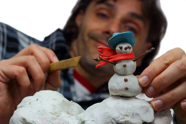 Muñeco de nieve miniatura — Foto de Stock